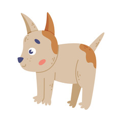 Side view of cute spotted puppy cartoon vector illustration