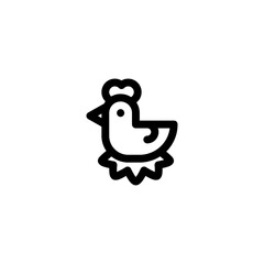 Chickens incubate eggs Outline Icon, Logo, and illustration Vector