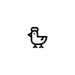 Chicken bird farming Outline Icon, Logo, and illustration Vector