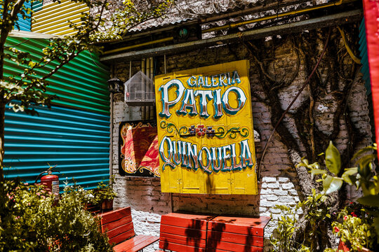 Buenos Aires, Argentina - December 21, 2022: Sights along the streets of the Caminito district in Buenos Aires Argentina
