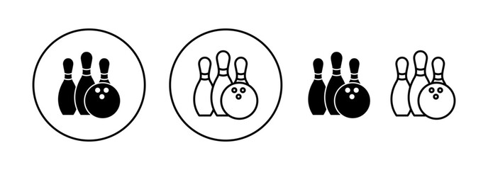 Bowling icon vector for web and mobile app. bowling ball and pin sign and symbol.