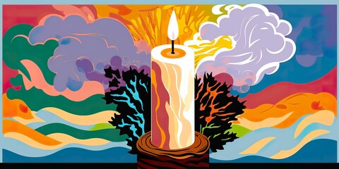 Candle light religious candle prayer gospel god faith creation heaven prayer poster template church hymns
template sunday service joy birthday easter spiritual digital painting
generative, ai, art  