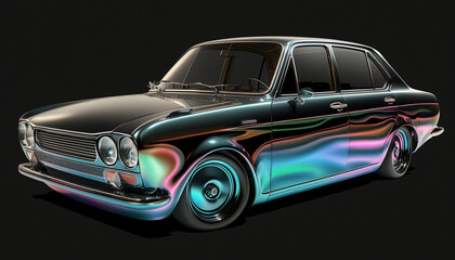 Obraz na płótnie Canvas Iridescent Car, Classic Car, Generative AI