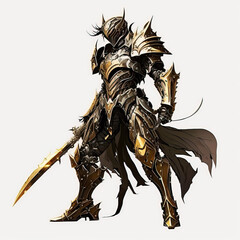 Fantasy hero in armor. sketch art for artist creativity and inspiration. generative AI	
