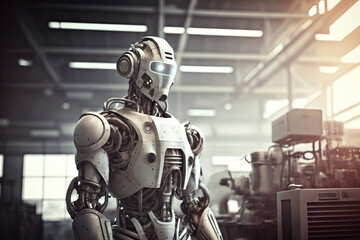 Fototapeta premium service robot. sketch art for artist creativity and inspiration. generative AI