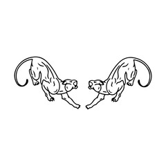 vector illustration of two panthers