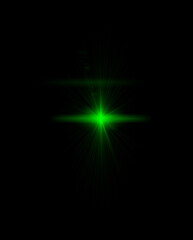 Overlays, overlay, light transition, effects sunlight, lens flare, light leaks. High-quality stock photo image of sun rays light overlays green flare glow isolated on black background for design