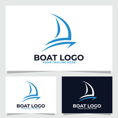 boat logo vector design template