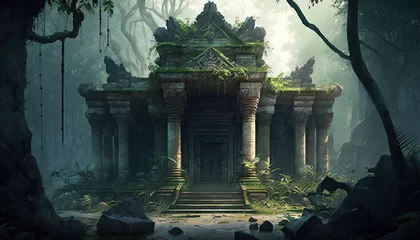 Fotobehang Bedehuis Ancient Temple in a Jungle