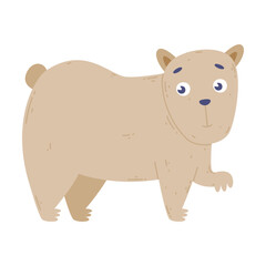 Adorable baby polar bear. Lovely wild animal. Cute childish print for banner, card, t-shirt cartoon vector illustration