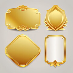 Collection of gold labels gradients metallic, vector illustration, Made by AI,Artificial intelligence