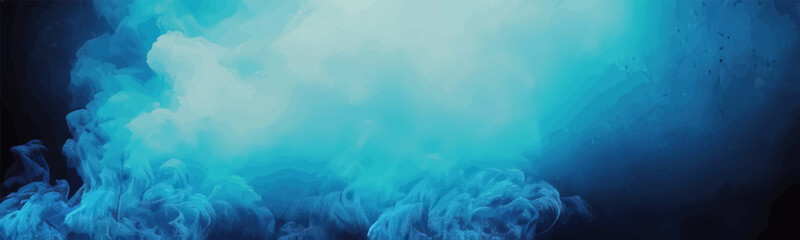 Obraz premium Dark and grungy texture with smoke as backdrop in an ancient portrait with blue pattern, taken in studio.