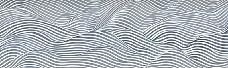 Fototapeta na wymiar Simple and modern wave pattern in white on gray background creates ripple effect that adds touch of geometric elegance.