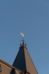 Rooster Windvane on Conical Roof