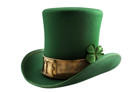 Green St. Patrick's Day Top Hat cut out. Based on Generative AI