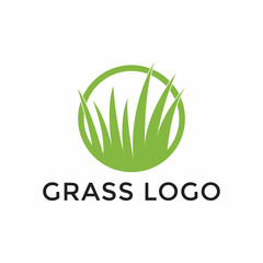 Grass logo for lawn mower services or garden yard decorations
