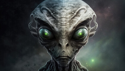 Obraz premium Alien Foreign Lifeform Illustration. Generative Ai.