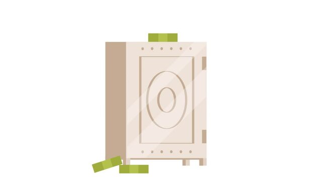 Safe box full of money video concept