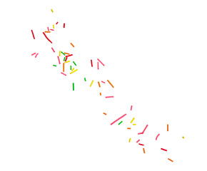 Bright sprinkles on white background. Decoration for donuts
