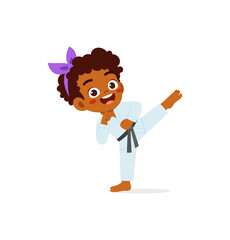 cute little kid training and showing karate pose © Colorfuel Studio