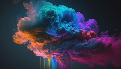 Colorful smoke. AI generative.
