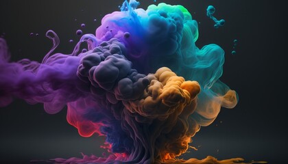 Colorful smoke. AI generative.
