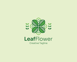Abstract simple leaf flower logo