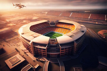 Football Stadium Cityview Generative AI