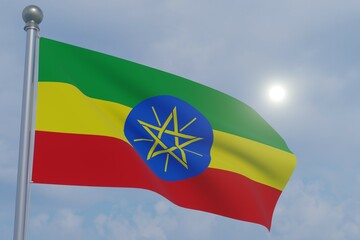 National Flag in the Wind  -Eritrea