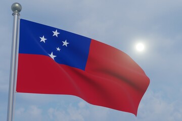 National Flag in the Wind  -Samoa