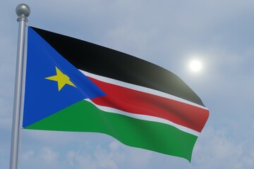 National Flag in the Wind  -South Sudan