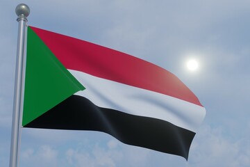 National Flag in the Wind  -Sudan