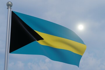 National Flag in the Wind  -The Bahamas