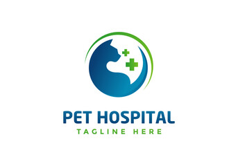 Dog Cat Veterinary Clinic Logo Template.