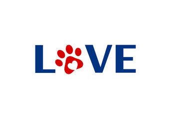 Logotype loves pets, for pet lovers.