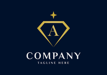 letter A logo in diamonds.