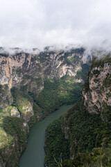 Beautiful view of the majestic Canyon del Sumidero in Mexico. 