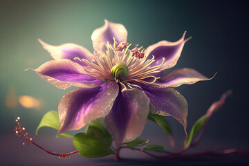 Clematis Flowers, Illustration, Generative AI