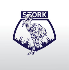 stork bird mascot logo