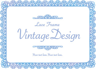 アンティークなレース風フレームのデザインテンプレート。水彩風、ベクター素材