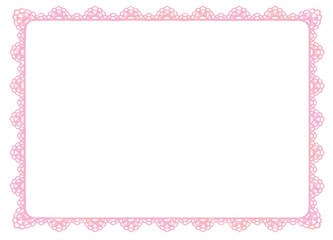 アンティークなレース風フレーム。水彩風、ベクター素材