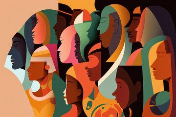 Minimalist Abstract Image of Cultural Diversity, generative ai