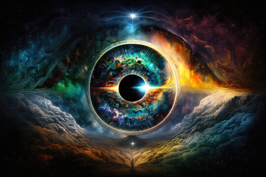 Metaphysical Horizons - An otherworldly image that explores the mysteries of the universe through the use of cosmic colors, celestial forms and mystical symbols, generative ai