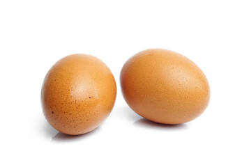 two chicken egg isolate on white background