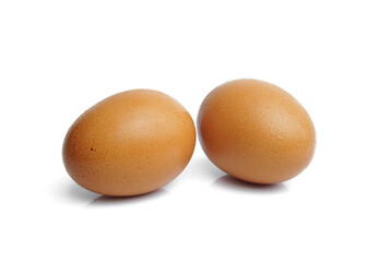 two chicken egg isolate on white background