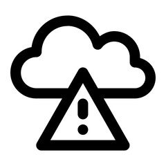 Weather alert symbol in outline icon style. Warning, cloud, forecast sign