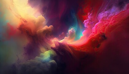 Obraz na płótnie Canvas Abstract astral nebula glowing clouds in space. Stormy dark smoke background wallpaper.