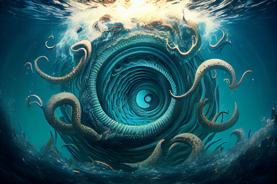 megalodon eldritch horror, AI generated