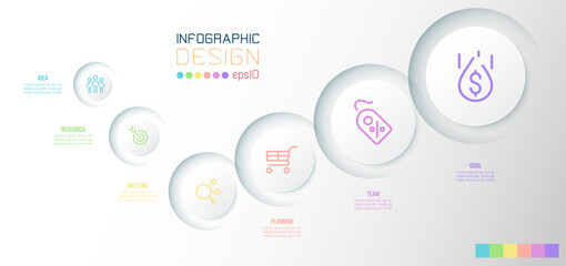 Timeline chart business infographic template.