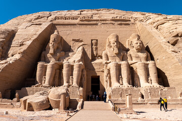 Entrance of Abu Simbel Temple in Egypt
